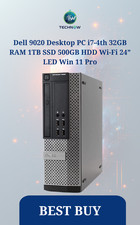 Dell 9020 Desktop PC i7-4th 32GB RAM 1TB SSD 500GB HDD Wi-Fi 24  LED Win 11 Pro
