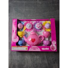 Toymazing Tea Serving Set 17 Pieces Lights and Sounds Pink Teapot Play Food New