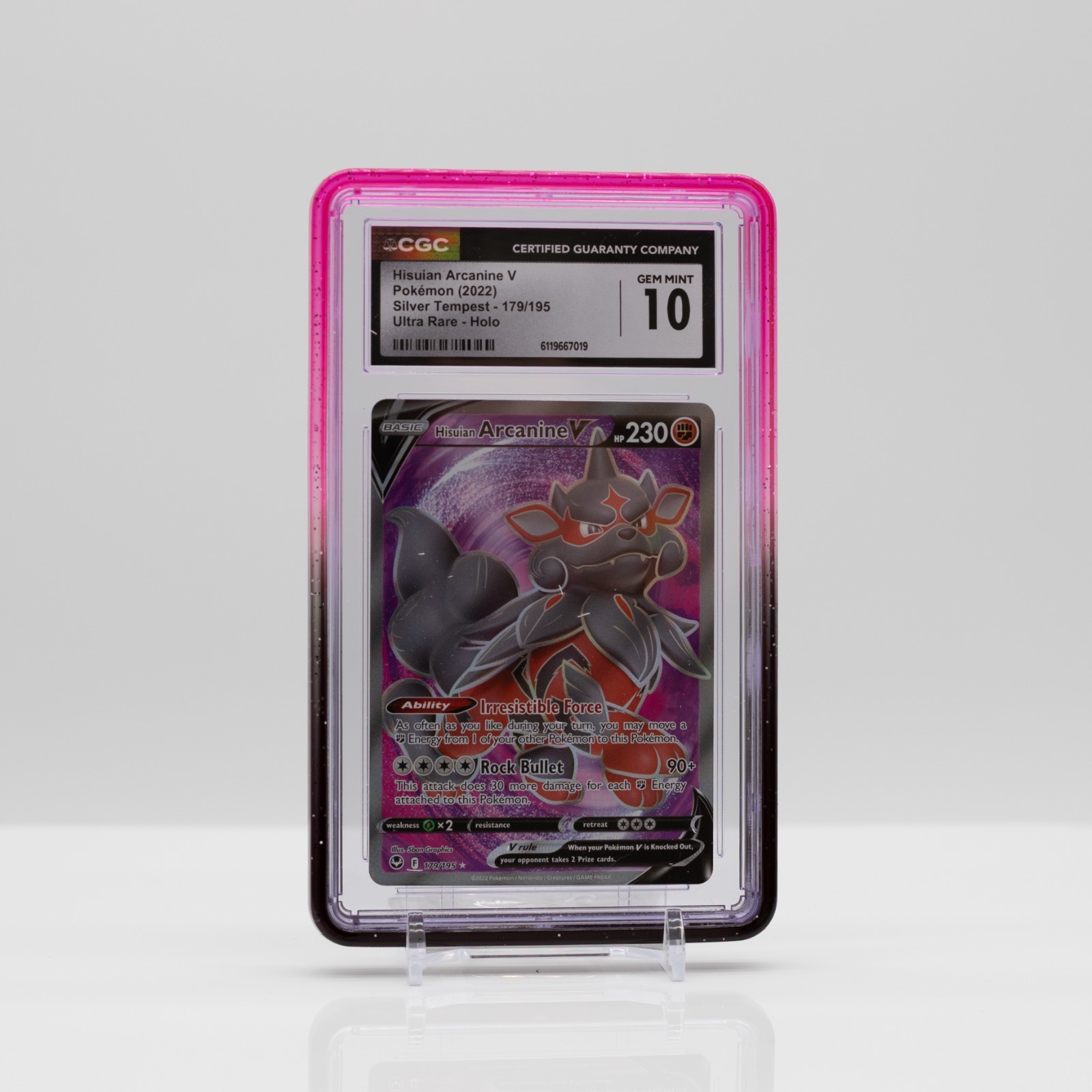 Pokemon Hisuian Arcanine V Holo #179/195 Silver Tempest 2022 - CGC 10 Gem Mint