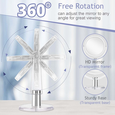 Vanity Makeup Mirror with Stand, 1X/15X Magnification Double Sided 360 Degree...