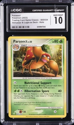 2023 POKEMON VENUSAUR & LUGIA EX DECK #005/034 PARASECT CGC 10 GEM MINT