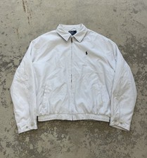 Vintage Polo Ralph Lauren Beige Harrington Jacket Men Size Large Pony Zip Up