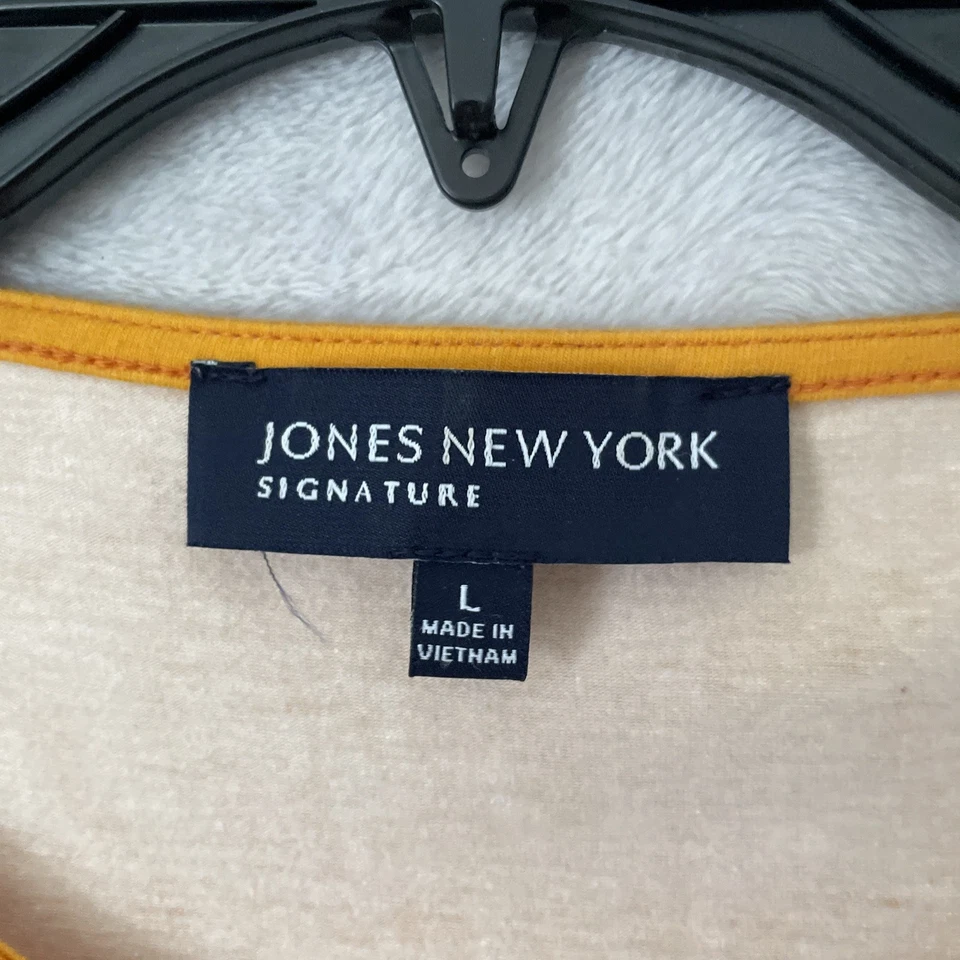 Camiseta sin mangas Jones New York mujer naranja grande floral sin mangas cuello redondo pulóver Foto 2 de 4