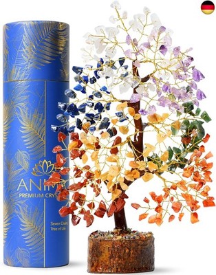 Anima Premium Kristall Lebensbaum   7 Chakra Baum für Heilung, Harmonie, Po