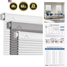 Cordless Cellular Shades Blackout Honeycomb Blinds for Windows 34x36 Inches