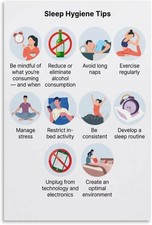 Sleep Hygiene Tips Poster Healthy Sleep Routine Wellness Wall Art