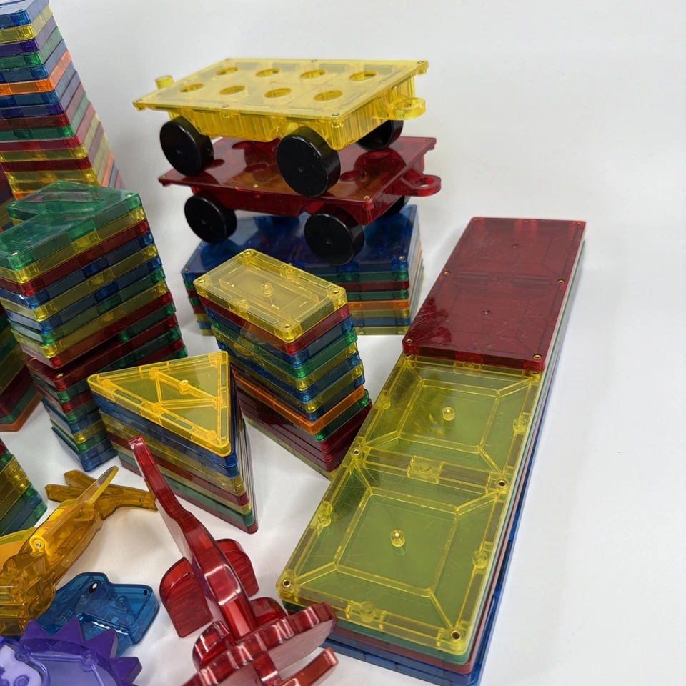 Lot Of 250 Shape Mags And Sesame Street Magna Tiles Kids Educational Build Play - Image 4 of 4