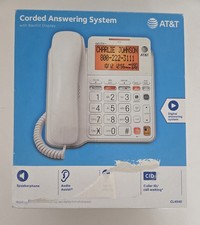 AT T CL4940 Corded Telephone White Extra Large Backlit Display Base