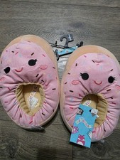 New - Squishmallows - Dabria The Doughnut Child Slippers - Size 2/3