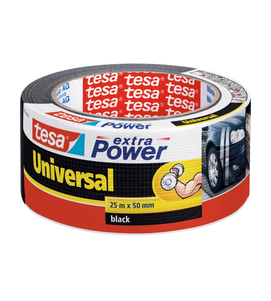 NASTRO ADESIVO TESA "EXTRA POWER" COLORE NERO, 25 MT X 50 MM