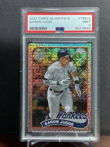 2024 Topps #T89C-2 Aaron Judge 1989 Topps Chrome Silver Pack Mojo PSA 9 MINT