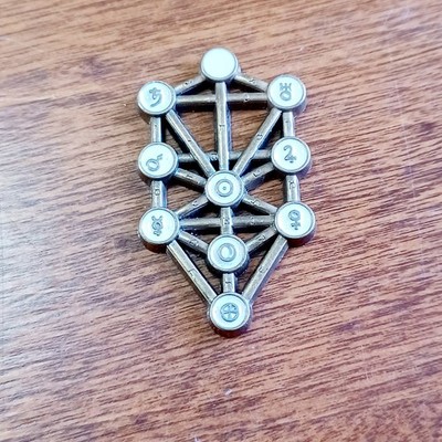 Kabbalah Tree of Life Amulet Vintage Enamel Jewish Symbol