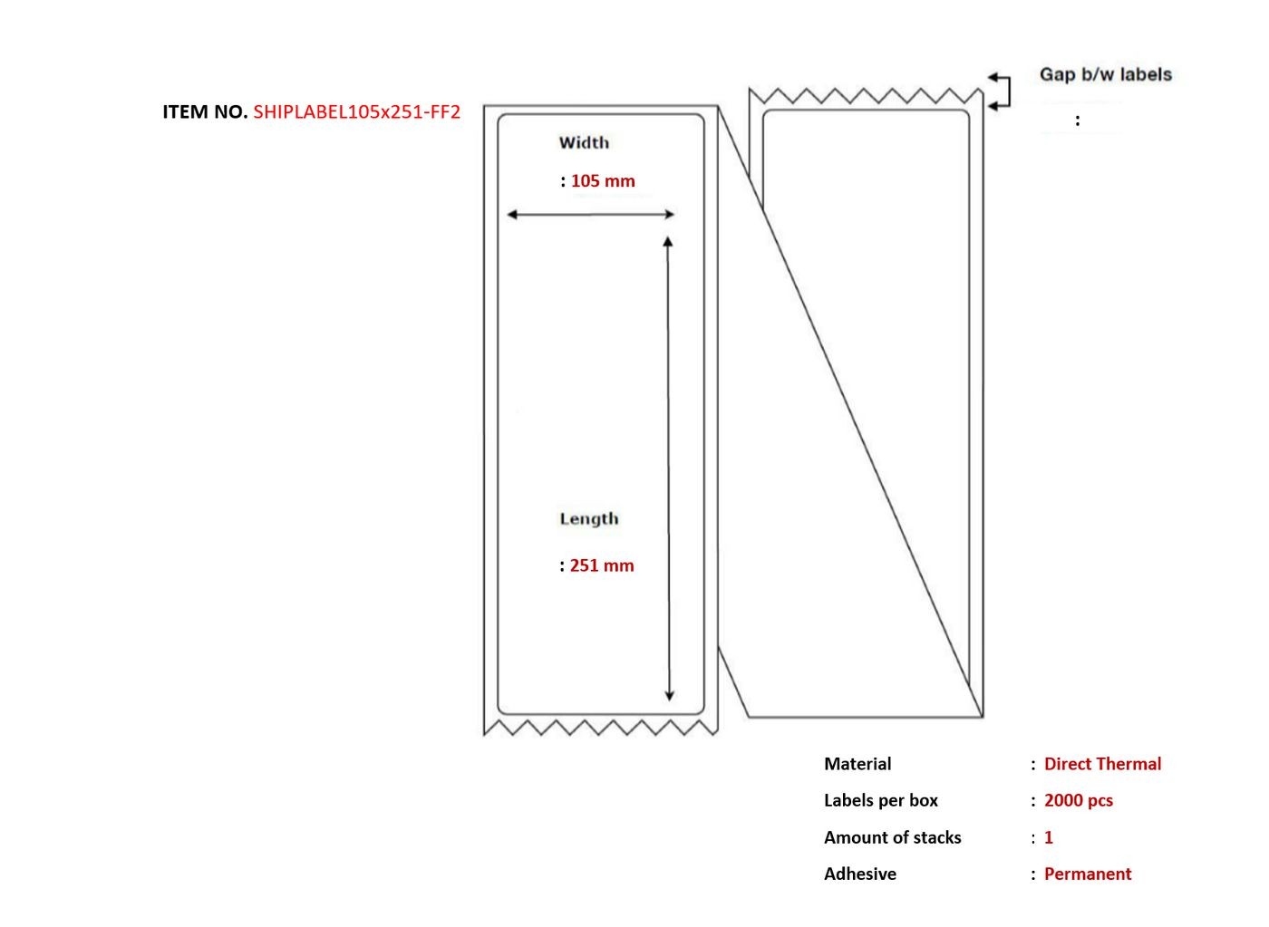 Capture SHIPLABEL105X251-FF2 Ship-label 105 x 251mm.