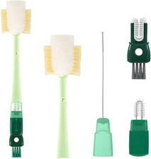 5-In-1 Bottle Cleaning Brush, 360 Flexible Silicone Bottle Brush with Long Handl
