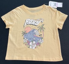 Roxy Girls Tee Shirt Size 6 Yellow Cotton Sho...