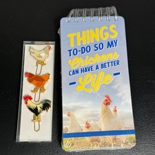 Bella Bug Chicken Reporter Journal  Enamel Paper Clips Set