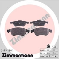Zimmermann Bremsbelagsatz, Scheibenbremse 24914.180.1 FüR Dacia Renault