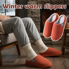 UK Ladies Slippers Mens Womens Warm Fur Lined Winter Warm Mules Shoes House Size
