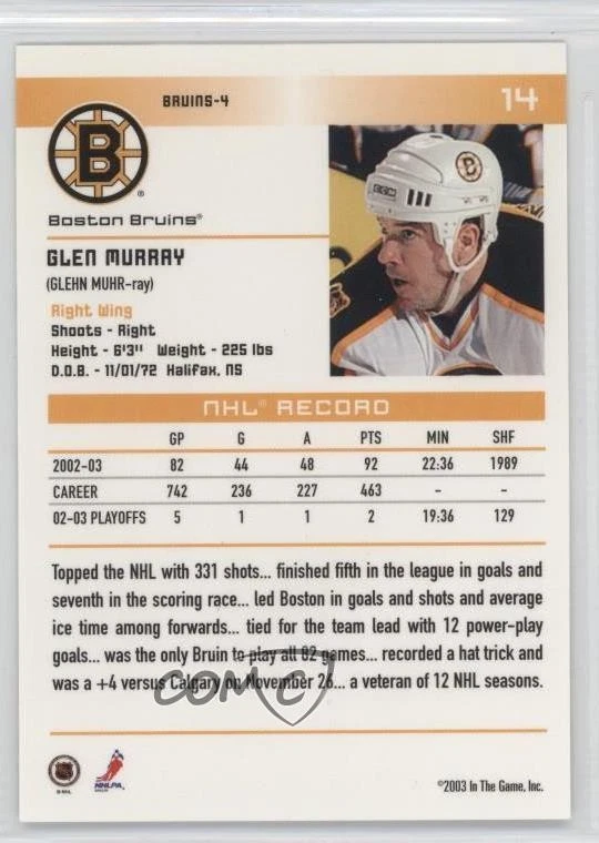 2003-04 ITG Action Spring Expo /10 Glen Murray #14 - Image 2 of 2