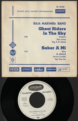   7'' 1960s Baja Marimba Band GHOST RIDERS IN THE SKY   London 20960 PLROMO NM  