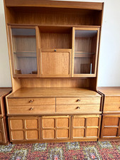 Nathan teak and Glass Display Cabinet, 2 Glass Doors, 4 Drawers