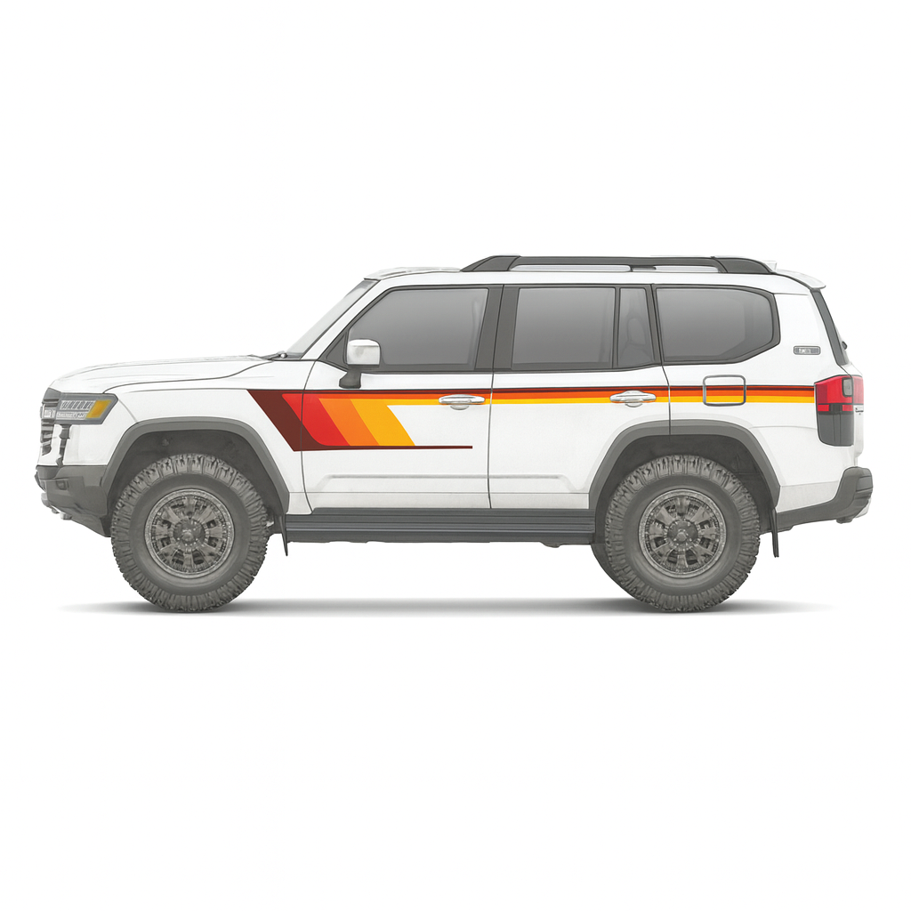 Vintage Retro Stripe Decals for Toyota Land Cruiser 2024–2026