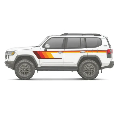 Vintage Retro Stripe Decals for Toyota Land Cruiser 2024–2026 – Both Sides Kit - Bild 1 von 4