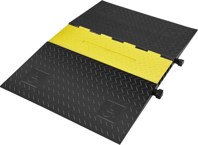 Heavy Duty 5-Channel Cable Protector Ramp - 22,000 lbs Capacity, ADA Compliant