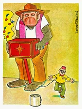 "ADULT SATIRE-COMIC ART" ~ (DWAINE TINSLEY) ~  (11" X 14") **BLACK MATTING** #21