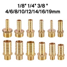 1/8" 1/4" 3/8" Brass Connector Fitting Air Fuel Water Gas Pipe Hose Joiner