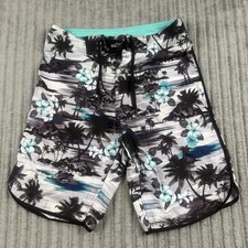 Burnside Mens Swimming Trunks Size 30 With Surfboard Wax Comb 11  Inseam