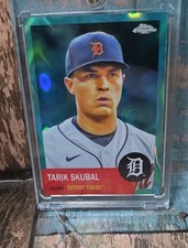 2022bTopps Chrome Platinum Anniversary Tarik Skubal Aqua Lava Refractor 214 /299