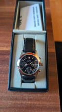 GFF Herren Armbanduhr Analog Chronograph Datum Edelstahl silber Leder …