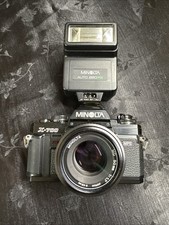 MINOLTA X-700 35mm Film SLR Camera 50mm F/1.7 Lens Auto 280px Flash+more Works
