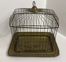 Antique Art Deco Hendryx Brass Bird Cage