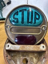 Early Auto Stop Light Glass Lense Red And Green Brass Face