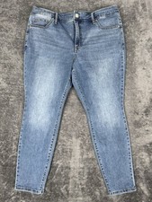 Terra  Sky Jeans Womens 16W Petite Blue Skinny High Rise Stretch Light Wash