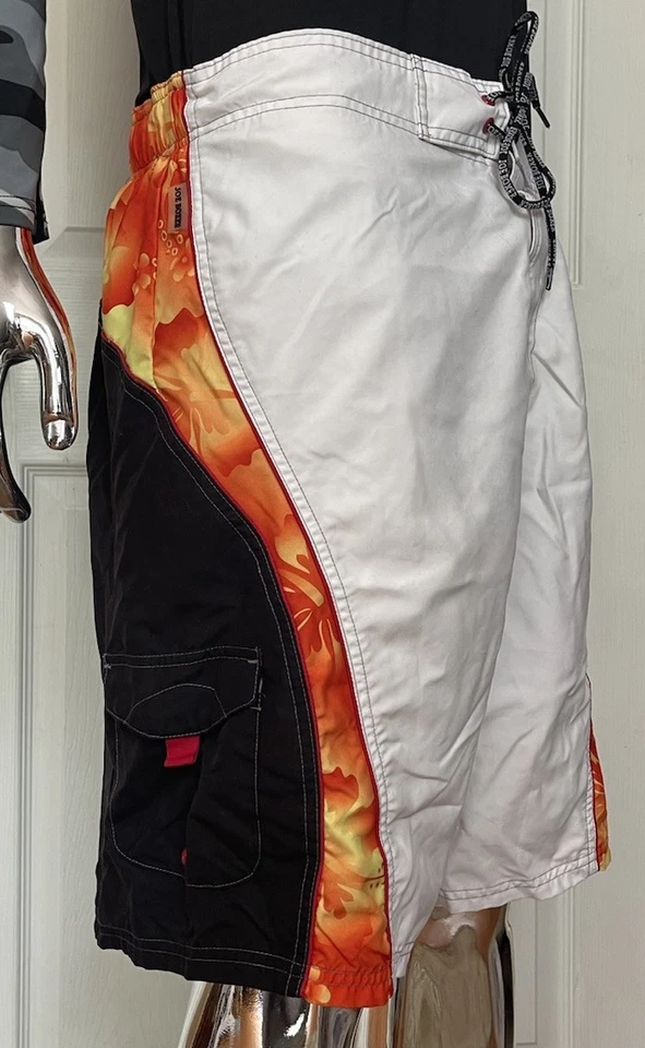 Joe Boxer Board Shorts Blanco, Negro, Naranja Floral Para Hombre L Foto 3 de 4