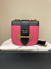 PRADA Pionniere (Pionnière) Cahier Leather Crossbody Shoulder Chain Bag Pink