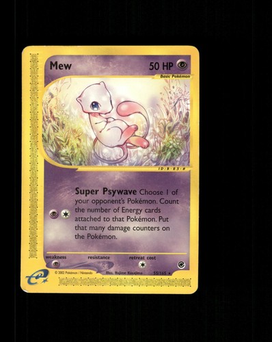 Mew 55/165 Rare Expedition Base Set Pokemon Moderately Played