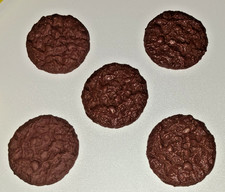 MTC Chocolate Chip FUDGE Cookies - Faux Fake Play Food - 5 PC LOT vintage 1980's