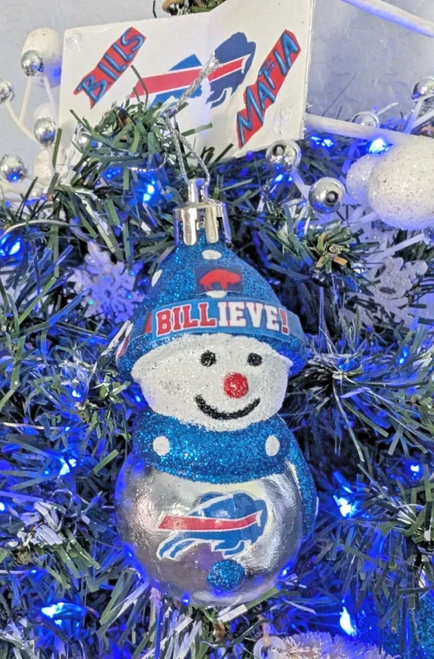 Adornos de muñeco de nieve hechos a mano Buffalo Bills (juego de 6) Foto 3 de 4
