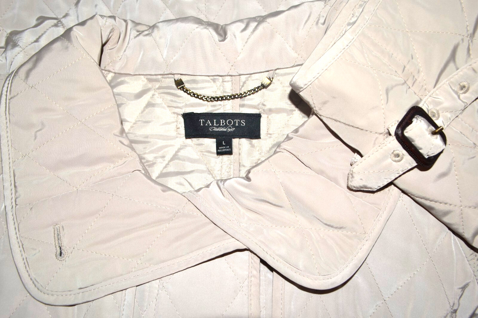 TALBOTS Ivory Lightweight Signture Button Spring~… - image 5