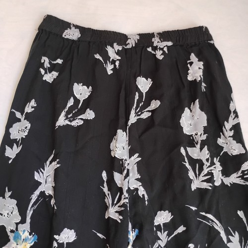 Angie Pants Small Floral Ruffle Wide Leg Boho Cottage Festival Bohemian Stretch - Picture 11 of 12