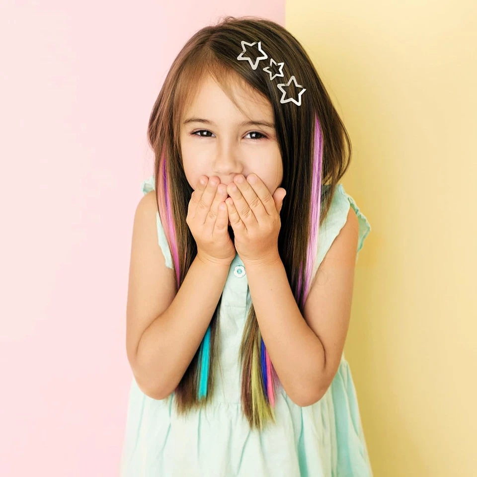 12Pcs Fermagli per Capelli Stella Argento Mollette per Capelli Stella Clip per C - Immagine 4 di 4