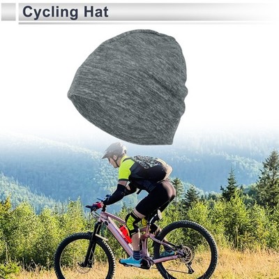 Cycling Hat Keep Warm Grey Melange Polyester One Size 26x20cm 1 Pcs