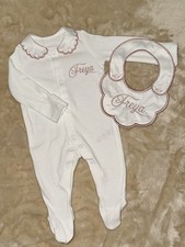 Personalised & Embroidered Baby grow, Bib, Muslin
