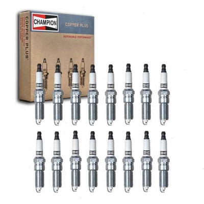 Sixity Auto 16 Pc Champion Copper Plus Spark Plugs Compatible Dodge Ram 1500