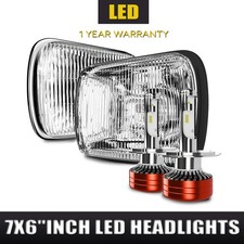 7x6 H6054 LED Headlights Square H4 High Brightness DRL Fog Offroad For Wrangler
