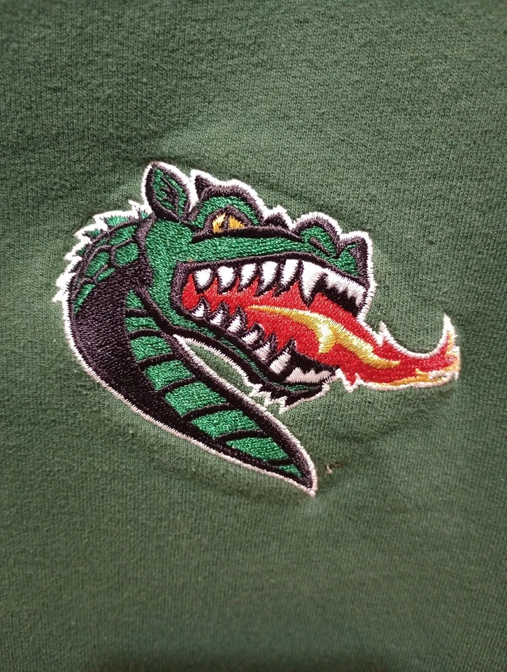 Sudadera Pullover Port And Company Verde Talla L Dragón Respirante de Fuego Foto 3 de 4